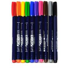 Red Brush Pens Tombow Fudenosuke Brush Pens flexible hard tip assorted colors pack of 10