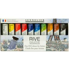 Black Oil Paint Sennelier Rive Gauche Artists Oil Color Set of 10 Tubes, 21 ml