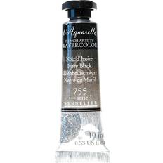 Vita Akvarellfärger Sennelier Aquarelle Akvarellfärg 10 ml Ivory Black 755