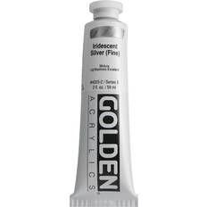 Plata Pinturas acrílicas Golden Iridescent and Interference Acrylics iridescent silver fine 2 oz