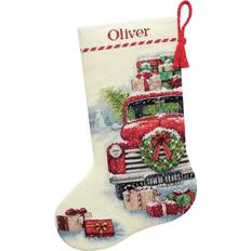 Needlepoint-kits Handarbetskits Dimensions Stocking Cross Stitch Kit 16" Long-Santa's Truck