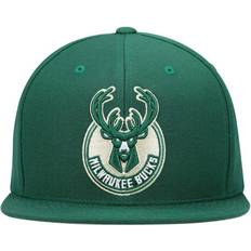 Mitchell & Ness Milwaukee Bucks Team Ground Snapback Hat - Hunter Green