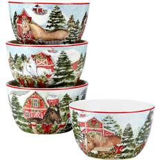 Beige Dessert Bowls Certified International Homestead Christmas Dessert Bowl 22fl oz 5.25" 4