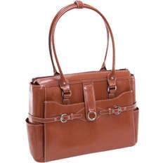 McKlein Willow Springs Leather Laptop Briefcase - Brown