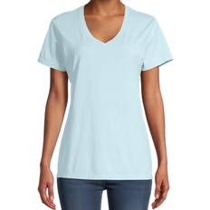 Hanes Women's ComfortWash V-Neck Tee - Soothing Blue