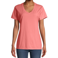 Hanes Women's ComfortWash V-Neck Tee - Coral Craze