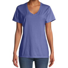 Hanes Women's ComfortWash V-Neck Tee - Deep Forte Blue