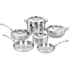 Stainless Steel Cookware Cuisinart French Classic Cookware Set with lid 10 Parts