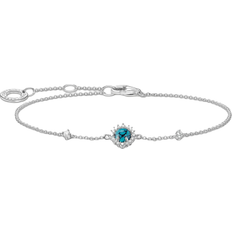 Turkis Armbånd Thomas Sabo Charm Club Delicate Bracelet - Silver/Blue/Transparent