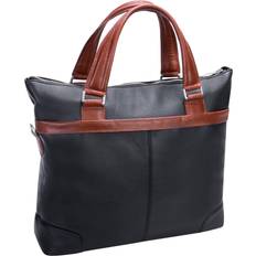 Black - Leather Briefcases McKlein Eastward | 15” Two-Tone Tablet & Laptop Briefcase - Black