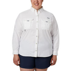 Nylon - Women Shirts Columbia Women’s PFG Bahama Long Sleeve Plus - White