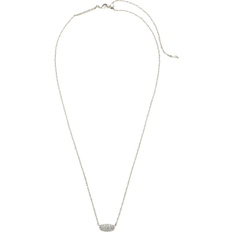 Kendra Scott Grayson Cubic Zirconia Adjustable Pendant Necklace in Rhodium Plate, 19