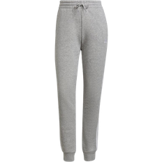 adidas Women's Essentials Fleece 3-Stripes Pants - Medium Grey Heather/White