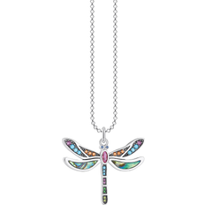 Turkos Halsband Thomas Sabo Dragonfly Necklace - Silver/Mother of Pearl/Multicolour