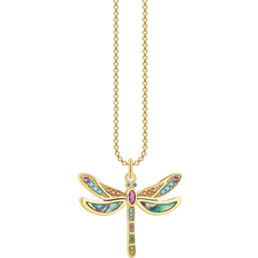 Gold dragonfly necklace Thomas Sabo Dragonfly Necklace - Gold/Mother of Pearl/Multicolour