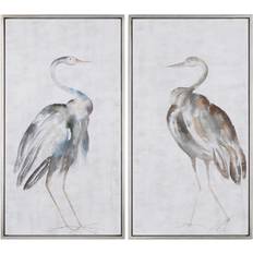 Silver Framed Art Uttermost Summer Birds Framed Art 26x47" 2pcs