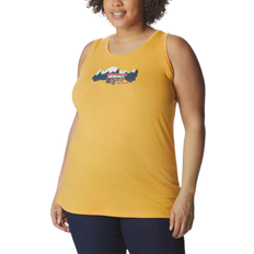 Columbia Tank Tops Columbia Bluff Mesa Tank Plus Size Women's - Mango Heather/Van Life 3