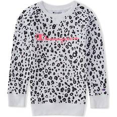 Champion Sweatshirts Children's Clothing Champion Girl's Leopard Print Fleece Raglan Sweatshirt - White (CHG331)