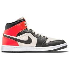 Nike Air Jordan 1 Mid SE W - Light Orewood Brown/Bright Crimson/White/Newsprint