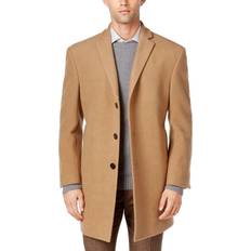 Men - Slim Coats Calvin Klein Prosper Wool-Blend X-Fit Overcoat - Camel