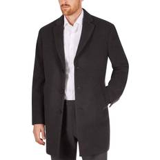 Men - Slim Coats Calvin Klein Prosper Wool-Blend X-Fit Overcoat - Charcoal