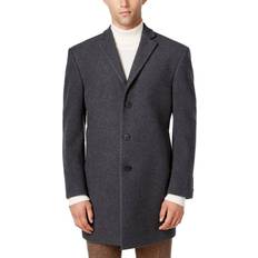 Men - Slim Coats Calvin Klein Prosper Wool-Blend X-Fit Overcoat - Medium Grey