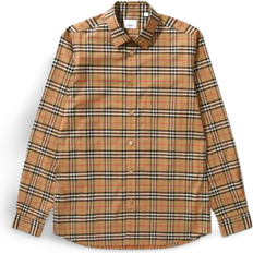 3XL - Slim Shirts Burberry Small Scale Check Stretch Cotton Shirt - Archive Beige