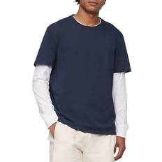 Calvin Klein Men T-shirts Calvin Klein Smooth Cotton Solid Crewneck T-shirt - Dark Sapphire