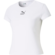 Puma Women T-shirts Puma Classics Fitted Tee Women's - White