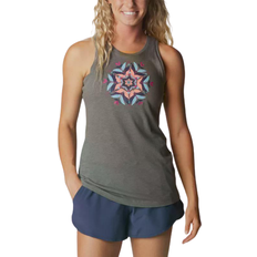 Columbia Tank Tops Columbia Bluff Mesa Tank Women's - Charcoal Heather/Floral Leafscape