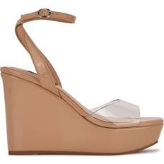 Nine West Klear Platform Ankle Strap - Nude/Clear