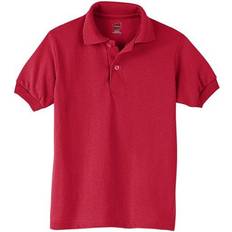 Girls - L Polo Shirts Hanes Kid's Cotton-Blend EcoSmart Jersey Polo - Deep Red (054Y)