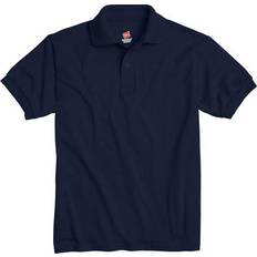 Hanes Kid's Cotton-Blend EcoSmart Jersey Polo - Navy (054Y)