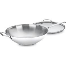 Dishwasher Safe Stir Fry Pans Cuisinart Chef's Classic with lid 14 "