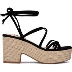 Faux Leather Espadrilles Nine West Riplee - Black Suede