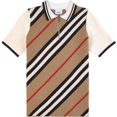 Ull Pikétröjor Barnkläder Burberry Kid's Icon Stripe Wool Blend Polo Shirt - Beige (P00577488)