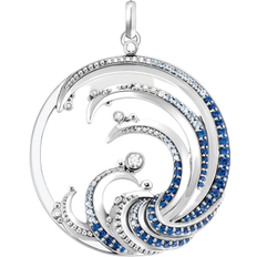 Thomas Sabo Wave Pendant - Silver/Blue/Transparent