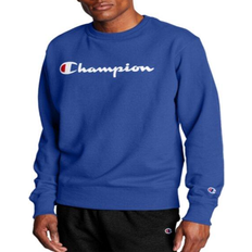 Fleece T-shirts Champion Powerblend Fleece Crew Script Logo - Surf The Web