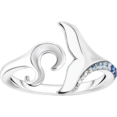 Thomas Sabo Ringe Thomas Sabo Wave and Tail Fin Ring - Silver/Blue/Transparent