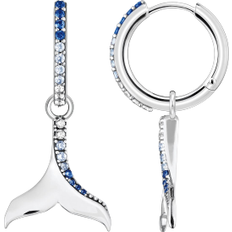 Thomas Sabo Tail Fin Hoop Earrings - Silver/Blue/Transparent