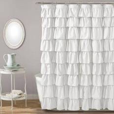 Lush Bathroom Accessories Lush Ruffle Shower Curtain (U19211P11)