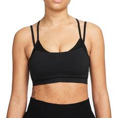 Nike Yoga Dri-Fit ADV Indy Light-Support Seamless Non-Padded Sports Bra - Black/Black/Iron Grey