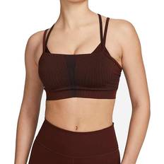 Nike indy sports bh dame Nike Yoga Dri-Fit ADV Indy Light-Support Seamless Non-Padded Sports Bra - Oxen Brown/Black/Iron Grey