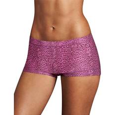 Boxers & Hotpants - Leopard Panties Maidenform Microfiber Boyshort - Spot Leo Print/Peony Parade Pink