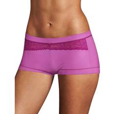 Maidenform Microfiber Boyshort - Purple Rose W/Razzleberry Lace and Trim