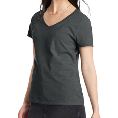 Hanes Women's Perfect-T Short Sleeve V-Neck T-Shirt - Charcoal Heather