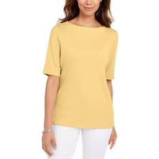 Karen Scott Boat-Neck Top - Citron Aura