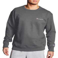 Champion Powerblend Fleece Crew Script Logo - Granite Heather