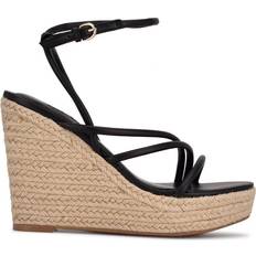 Faux Leather Espadrilles Nine West Hipsta - Black