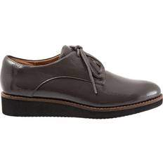 Gray - Women Oxford Softwalk Willis - Dark Grey Patent